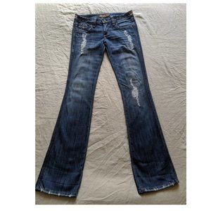 Frankie B. MAKE LOVE NOT WAR jeans